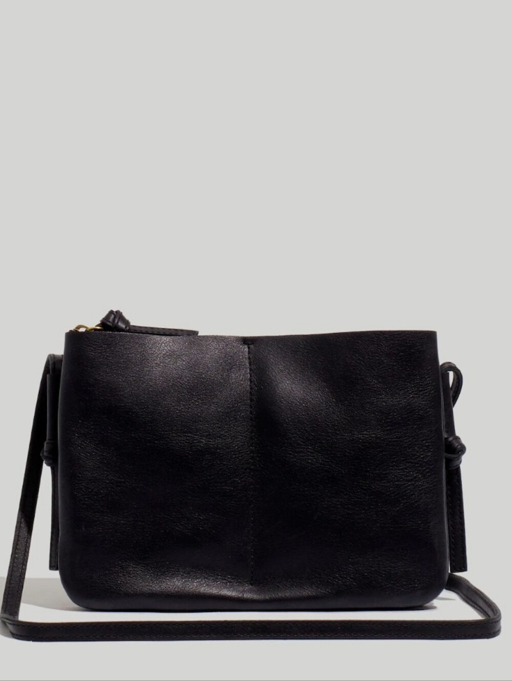 Madewell Knotted Black Leather Crossbody Bag
